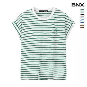 [롯데백화점]비엔엑스 데일리 스트라이프 선인장 로고 티셔츠 (BW2TS060L0)