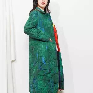디아스토리 최초가 698000원 빅블럭 양면 패딩 코트 AHSPCT82 -GREEN 1279036