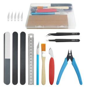 빅스톤 16 PCS 모델 도구 키트 모델러 기본 취미 건축 공예품 세트 자동차, 비행기, 건물, 로봇 플라스틱 건담 건물 수리