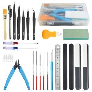 빅스톤 29 PCS 모델 도구 키트 모델러 기본 취미 건축 공예품 세트 자동차, 비행기, 건물, 로봇 건담 플라스틱 건물 수리