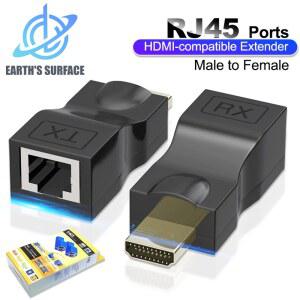 HDMI분배기 4K HDMI 호환 케이블 RJ45 이더넷 어댑터 TX CAT6 HDTV 네트워크 DVD 포트 RX LAN 연장기 PS4용 30M 5E