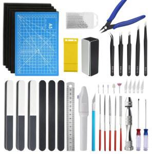 빅스톤 50 PCS 모델 도구 키트 모델러 기본 취미 건축 공예품 세트 자동차, 비행기, 건물, 로봇 건담 플라스틱 건물 수리
