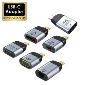 HDMI분배기 USB TO DP미니 1000MBPS 비디오 컨버터 맥북용 어댑터 8K4K1080P 이더넷 DPVGARJ45HDTV