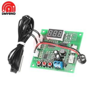 DC 12V 2 채널 4 와이어 선풍기 PWM 온도 컨트롤러  PC 전동 속도 NTC 10K 프로브 LED 디지털 온도조절기