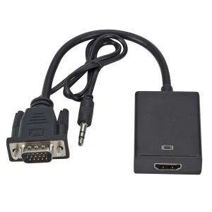 1080P HD VGA TO HD(3.5mm 오디오 케이블 포함) PCProjector 플스호환 노트북-HDTV 비디오 변환기용 Hd 어