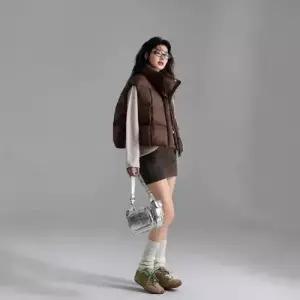 헐크 여성용 여성 캐주얼 베스트 패딩 순정 조끼 차이나 슬림 보온 KKE1