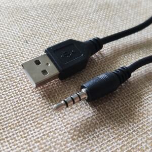 USB 2.0 ~ 3.5MM 오디오 Aux 플러그 남성-남성 리드 잭 어댑터 변환기 미니 소형 스피커 1M 용 데이터 케이