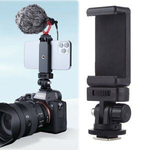스탠딩마이크 카메라 핫슈 홀더 모니터 호환 삼각대 어댑터 콜드 DSLR 마운트가있는 아이폰