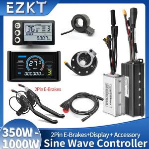 전기 자전거 17A 26A 30A BLDC 3 모드 방수 SineWave 컨트롤러 24V36V48V250W750W1000W 스로틀 PAS E-브레
