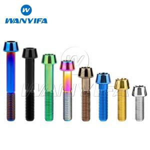 Wanyifa 티타늄 볼트 M8x 15 20 25 30 35 40 45 50 60 70mm 알렌 키 테이퍼 헤드 나사 자전거 바이크 오토