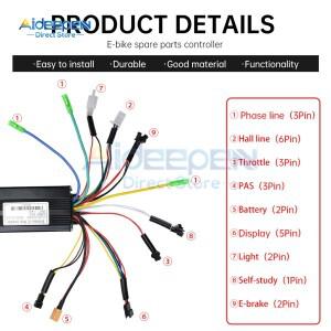 24V/36V/48V 500W/750W 26A 전기 자전거 스쿠터 수리 홀이 있거나없는 전자 사인파 브러시리스 전동 컨트롤