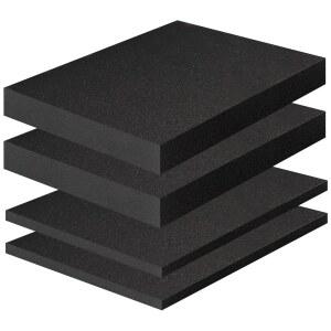 4PCS 고밀도 폴리우레탄 폼 시트 - 케이스용 2P 16 x 12 2 인치 및 0.4 삽입물, 공구 상자용 블랙 패딩, 게임 상자, 카메라 보관
