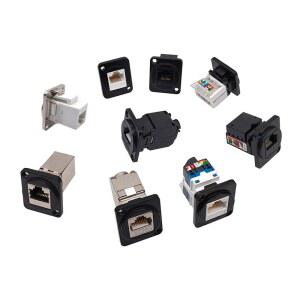 TV안테나선 케이블 1PC D형 커넥터 패널 거치대 이더넷 CAT5E RJ45CAT6 연결 네트워크 소켓 걸이 걸게