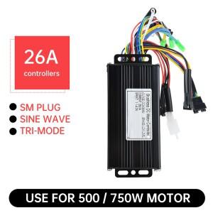 24V/36/48V DC 브러시리스 전동 컨트롤러 26A 500/750W 전기 자전거 액세서리 용 3 모드