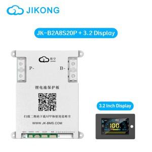 JIKONG 스마트 BMS JK-B2A8S20P+3.2인치 LCD 디스플레이 4S-8S Lifepo4 리튬 이온 Lto 배터리 12V/24V 전류