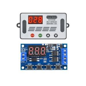 DC 5V-30V 듀얼 MOS 시간 지연 릴레이 하이 레벨 트리거 LED 디지털 디스플레이 사이클 타이머 스위치 회로
