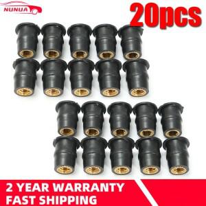 20 피스 바이크 오토바이 M5 5mm 미터법 고무 웰 너트 윈드 스크린 실드 12x14mm 범용 페어링 카울 패스너