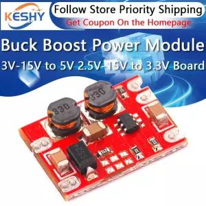 DC-DC 자동 벅 부스트 파워 모듈 스텝 업 및 다운 보드 전자 DIY PCB 3V-15V-5V 2.5V-15V-3.3V