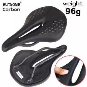 ELITA ONE 슈퍼 라이트 카본 안장 240x143/155mm 96g MTB 도로 자전거 가죽 쿠션 사이클링 시트 남성
