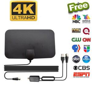 UHD안테나 TV 실내 지상파 수신기 안테나 4K 활성 25DB 박스 3000 콘센트 EU 고이득 DTV 마일 디지털 공중 HD 부스터