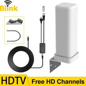 UHD안테나 TV 실내 지상파 수신기 6000 마일 야외 디지털 신호 안테나 4K 채널 35DBI 1080P HDTV ATSCDVBTDMBTISDBT 장거리
