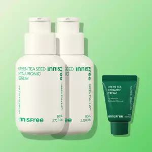 이니스프리 그린티 씨드 히알루론산 수분세럼 / 진정 보습 속건조 화잘먹 80ml, 2개