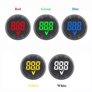 DC 12V 24V 36V 48V 60V 72V LED 디지털 볼트미터 이선식 원형 패널 전압 게이지 볼트 모니터 탐지기 검출