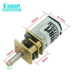 1pc Bringsmart N20 마이크로 전동 전기 기어 박스 3v 6v 12v 15/30/50/60/100/200/300/500/600/1000/1500r