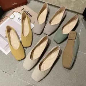 파스텔 말랑 말랑 가볍고 발편한 1cm 골지 플랫 슈즈 여성단화 플랫슈즈 여성플랫슈즈