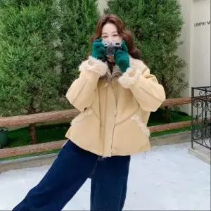 무천도사 여친 여사친 페이크 재킷 퍼 코트 일체형 가죽 KKE1