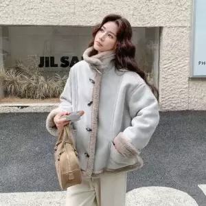 무천도사 여친 여사친 페이크 재킷 퍼 코트 일체형 가죽 KKE1