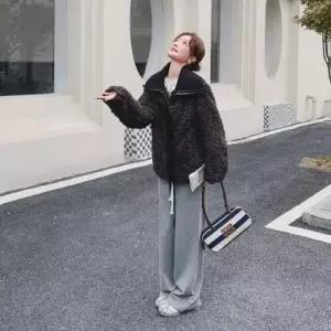무천도사 여친 여사친 페이크 재킷 퍼 코트 일체형 가죽 KKE1