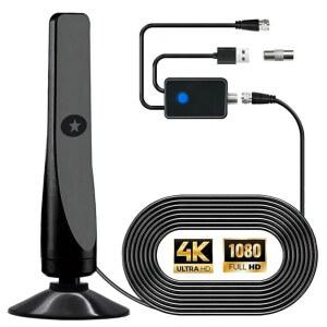 UHD안테나 TV 실내 지상파 수신기 신호 증폭기가있는 4K1080P 수신을위한 디지털 실외 HDTV 공중 광범위한 안테나 HD