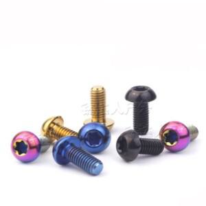 6피스 티타늄 볼트 M5x10 디스크 브레이크 로터 용 12mm 나사 산악 자전거 및 도로 T25 Torx 헤드