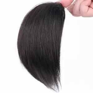 진샤인 블랙 인비저블 휴먼 헤어 토퍼 여성용 익스텐션 피스 숏 페이크 프린지 안감 톱 가발 및 액세서리