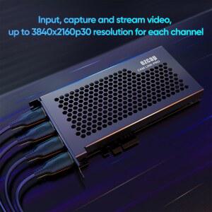 캡쳐보드 EZCAP 335 PCIE 30HZ PC 멀티 게임 비디오 카메라 HDMI 4K 카드 노트북 4포트 녹화용 캡처 그래버