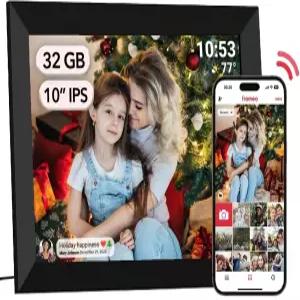 10.1인치 WiFi 디지털 액자 IPS 터치스크린 HD 디스플레이 비디오 클립 및 슬라이드 쇼 자동 회전 벽 장착