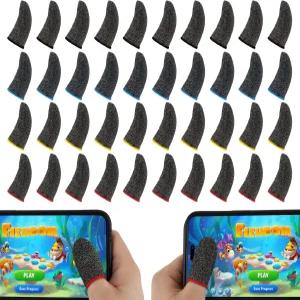 타이쿠르 40Pcs 핑거 슬리브 엄지 모바일 게이밍 장갑 남성용 데달레 게이머용 휴대폰 게임용