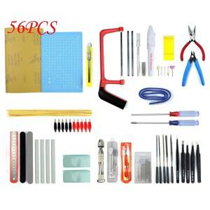 백신랑엑스 프로페셔널 56 PCS 모델 도구 키트 모델러 기본 공예 세트 취미 건축 건담 자동차 건물 수리 및 수리(H)를 위한