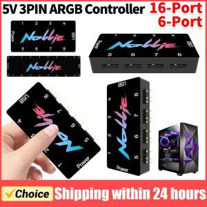 5V 3핀 ARGB 컨트롤러 8방향 주소 지정 가능 분배기 Nollie SignalRGB OpenRGB 컴퓨터 PC 케이스 쿨링 팬
