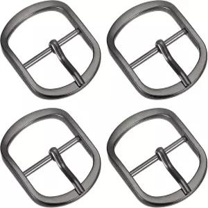 uxcell 금속 롤러 버클 벨트 공예용 4Pcs 싱글 프롱 타원형 센터 바