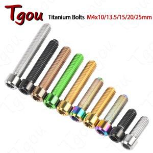 Tgou 티타늄 볼트 알렌 키 나사  자전거 후면 및 전면 변속기 H/L 조정  M4x10  13.5  20  25mm  1 개