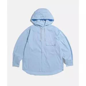 매장정품 에스피오나지 ESPIONAGE Hooded Over Shirt Jacket Blue Stripe 20240826-12 262207