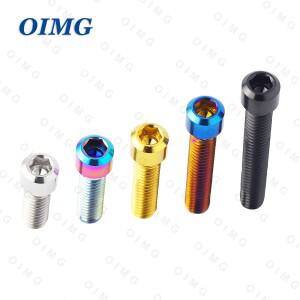 OIMG 자전거 앞/뒤 변속기 티타늄 볼트 M4X10 13.5 15 20 25mm 알렌 키 나사 MTB H/L 조정