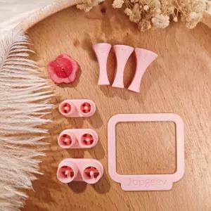 폴리머 클레이 귀걸이용 조피 스터드 포스트 임베딩 도구 세트 주얼리용 3D 프린팅 임베더 사용 및 보관이
