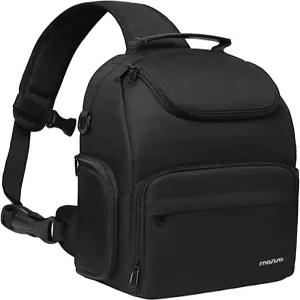 MOSISO 카메라 슬링백 DSLR/SLR/거울 없는 케이스 크로스바디 사진 백팩 삼각대 홀더 및 탈착식 모듈식