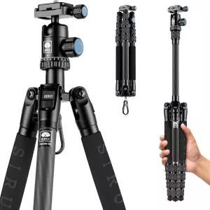 카메라용 시루이 컴팩트 트래블러 5C 삼각대 54.3인치 경량 탄소 섬유 여행 360 볼 헤드 아르카 스위스 퀵