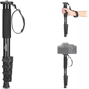 NEWER 61인치/155cm 카메라 모노포드 스탠드 1/4인치 3/8인치 나사 어댑터 DSLR 캠코더용 알루미늄 합금