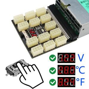 hp 호환 1200W 750W PSU 서버 GPU BTC 비트코인 채굴용 전원 공급 장치 브레이크아웃 보드  12V 13x ATX 8