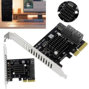 PCIe to 5 포트 확장 카드  Jmb585 칩  PCI-E SATA Windows  Linux  Mac OS용 캐스케이드 트림 지원